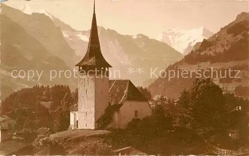 AK / Ansichtskarte Frutigen BE Balmhorn Altels Kirche Kat. Frutigen