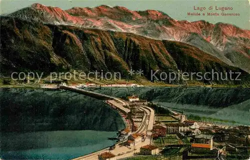 AK / Ansichtskarte Melide Lago di Lugano mit Monte Generoso