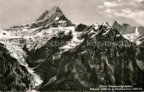 AK / Ansichtskarte Grindelwaldgletscher mit Schreck und Finsteraarhorn Kat. Grindelwald