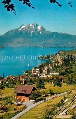 AK / Ansichtskarte Weggis Vierwaldstaettersee mit Hartenstein und Pilatus