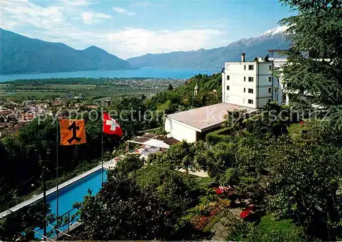 AK / Ansichtskarte Orselina Locarno Lago Maggiore Hotel Orselina Blick auf See und Alpen