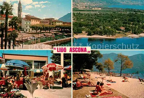 AK / Ansichtskarte Ascona TI Uferpartie am Lago Maggiore Cafe Restaurant Strand Kat. Ascona