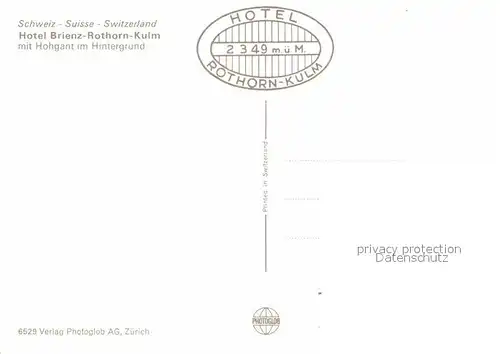 AK / Ansichtskarte Rothorn Kulm Hotel Brienz mit Hohgant im Hintergrund Sonnenterrasse Alpen Kat. Rothorn Kulm