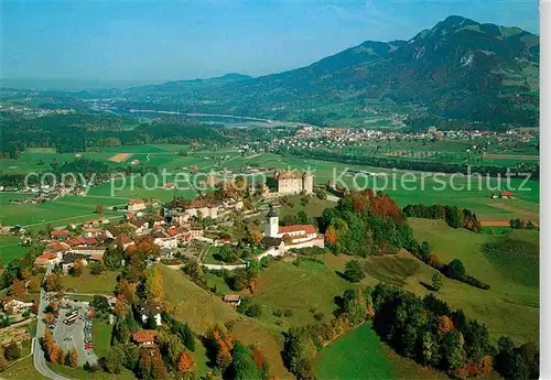 AK / Ansichtskarte Gruyeres FR Schloss Fliegeraufnahme Kat. Gruyeres