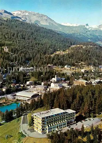 AK / Ansichtskarte Montana Vermala Hotel du Parc Parkhotel Alpenpanorama Fliegeraufnahme Kat. Randogne