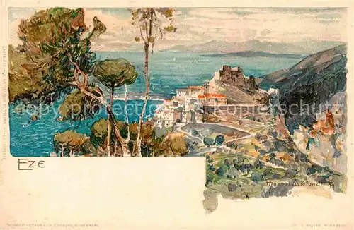 AK / Ansichtskarte Eze Alpes Maritimes Kuenstlerkarte Manuel Wielandt 