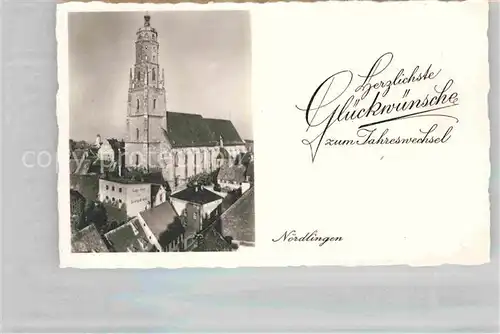 AK / Ansichtskarte Noerdlingen Neujahrskarte Kirche Kat. Noerdlingen