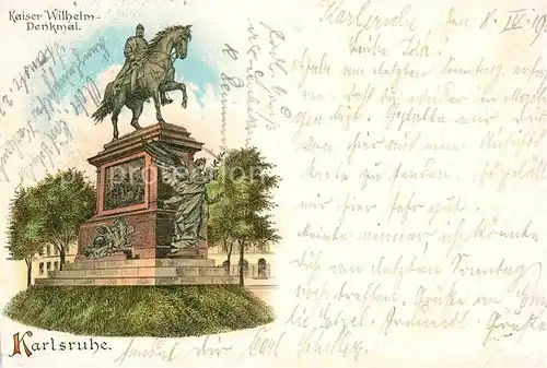 AK / Ansichtskarte Karlsruhe Baden Kaiser Wilhelm Denkmal 