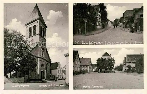 AK / Ansichtskarte oetigheim Kirche Schulhaus Kronenstrasse  Kat. oetigheim
