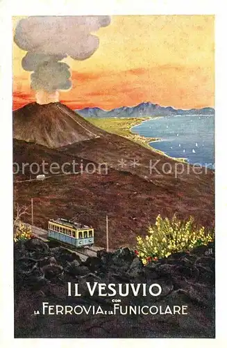 AK / Ansichtskarte Vesuvio Ferrovia Funicolare Kuenstlerkarte  Kat. Napoli