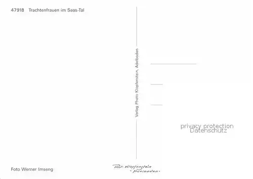 AK / Ansichtskarte Trachten Schweiz Saas Tal Trachtenfrauen  Kat. Trachten