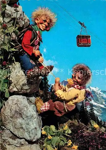 AK / Ansichtskarte Seilbahn Geneve Puppen Bergsteigen  Kat. Bahnen