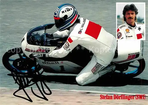 AK / Ansichtskarte Radsport Motorradrennfahrer Stefan Doerflinger Autogramm  Kat. Sport