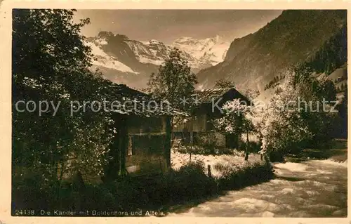 AK / Ansichtskarte Kandersteg BE Die Kander mit Doldenhorn und Alters Kat. Kandersteg