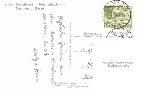 AK / Ansichtskarte Reichenbach Kandertal BE Dorfstrasse mit Gasthaus zum Baeren Kat. Reichenbach Kandertal