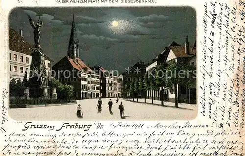 AK / Ansichtskarte Freiburg Breisgau Kaiser Wilhelm Platz Siegesdenkmal  Kat. Freiburg im Breisgau