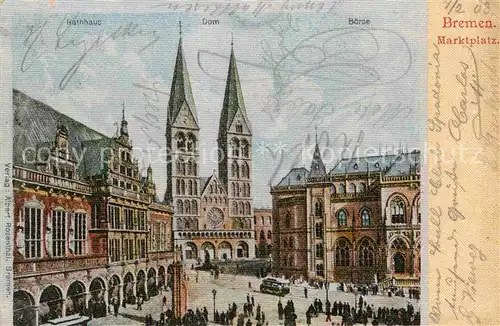 AK / Ansichtskarte Bremen Marktplatz Rathaus Dom Boerse  Kat. Bremen