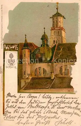 AK / Ansichtskarte Augsburg St. Moriz Kuenstlerkare H. Schnegg  Kat. Augsburg