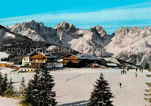 AK / Ansichtskarte Kirchberg Tirol Berggasthof Maierl mit Kaisergebirge Wintersport Kat. Kirchberg in Tirol