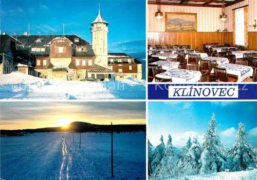 AK / Ansichtskarte Klinovec Hotel Restaurant Winterpanorama Kat. Keilberg
