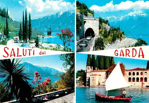 AK / Ansichtskarte Garda Panorama Gardasee Segeln Tunnel Alpen Kat. Lago di Garda 