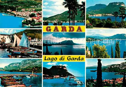 AK / Ansichtskarte Garda Panorama Gardasee Hafen Alpen Kat. Lago di Garda 