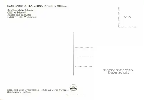 AK / Ansichtskarte Arezzo Santuario della Verna Scogliera delle Stimate Kloster Felsen Kat. Arezzo