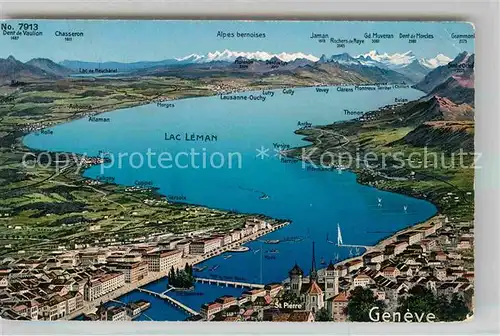AK / Ansichtskarte Geneve GE Lac Leman Bergketten  Kat. Geneve