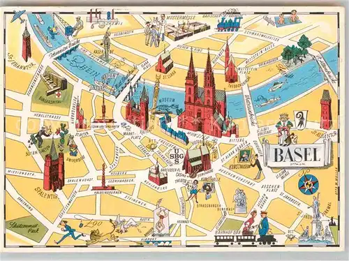 AK / Ansichtskarte Basel BS Stadtpanorama Muenster Rhein Kat. Basel