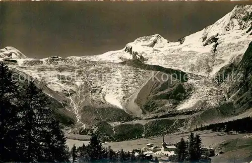 AK / Ansichtskarte Saas Fee Allalinhorn Alphubel und Feegletscher Walliser Alpen Kat. Saas Fee