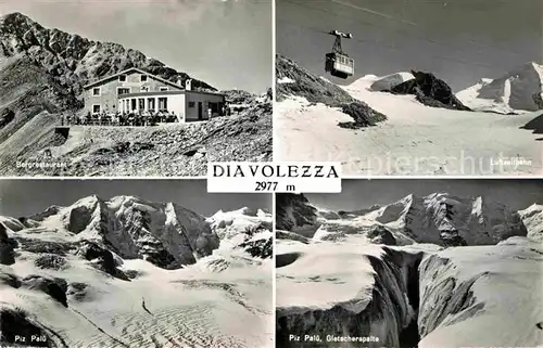 AK / Ansichtskarte Diavolezza Bergrestaurant Luftseilbahn Piz Palue Gletscherspalte Kat. Diavolezza