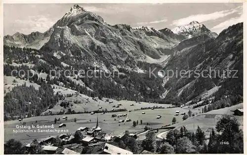 AK / Ansichtskarte Gsteig Panorama mit Spitzhorn Sanetschpass Berner Alpen Kat. Gsteig