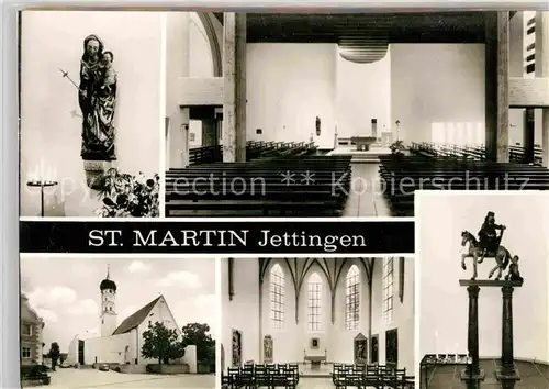 AK / Ansichtskarte Jettingen Jettingen Scheppach Kirche Sankt Martin Pferd Muttergottes Kat. Jettingen Scheppach