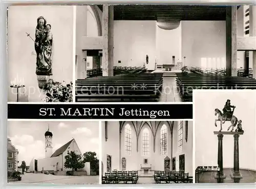 AK / Ansichtskarte Jettingen Jettingen Scheppach Kirche Sankt Martin Pferd Muttergottes Kat. Jettingen Scheppach