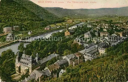 AK / Ansichtskarte Bad Ems Vier Tuerme und Kath Kirche Kat. Bad Ems