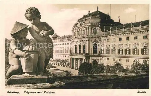 AK / Ansichtskarte Wuerzburg Hofgarten und Residenz Kat. Wuerzburg