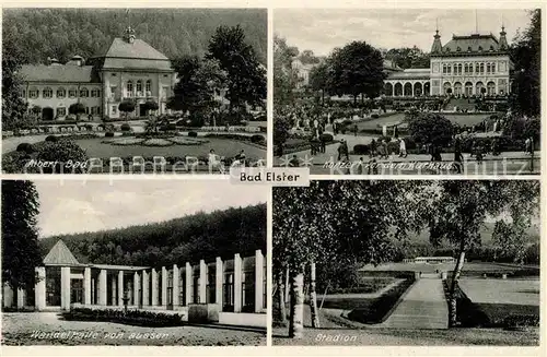 AK / Ansichtskarte Bad Elster Konzert vor dem Kurhaus Albert Bad Wandelhalle Stadion Kat. Bad Elster