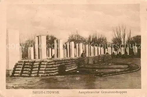 AK / Ansichtskarte Brest Litowsk Ausgebrannter Granatschuppen Kat. Russische Foederation