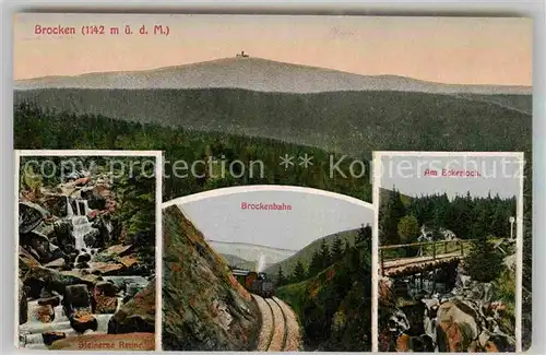 AK / Ansichtskarte Brocken Harz Eckerloch Brockenbahn Steinere Renne