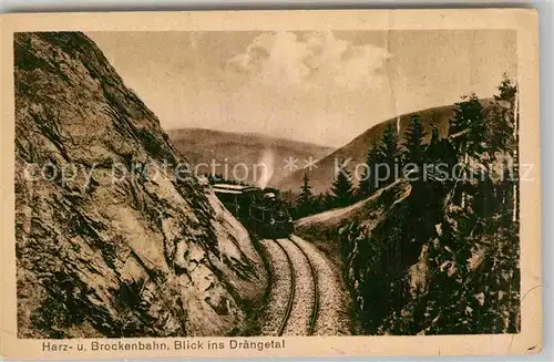 AK / Ansichtskarte Brocken Harz Brockenbahn Draengetal