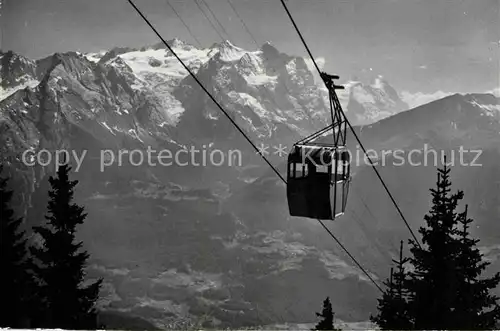 AK / Ansichtskarte Seilbahn Hasliberg Kaeserstatt Engelhoerner Wetterhorngruppe Moench Eiger  Kat. Bahnen