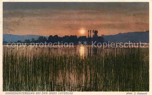 AK / Ansichtskarte Foto Gaberell J. Nr. 2196 Insel Luetzelau Sonnenuntergang  Kat. Fotografie