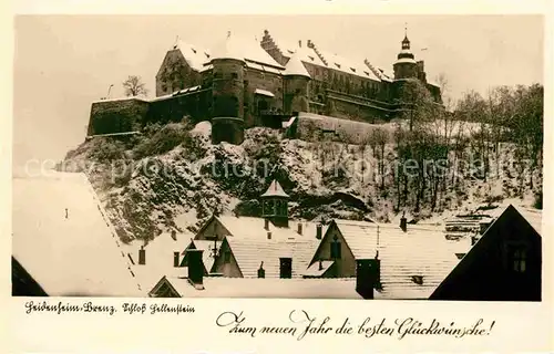 AK / Ansichtskarte Heidenheim Brenz Schloss Hellenstein Neujahrskarte Kat. Heidenheim an der Brenz