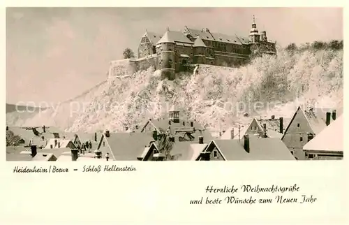 AK / Ansichtskarte Heidenheim Brenz Schloss Hellenstein Weihnachtsgruesse Kat. Heidenheim an der Brenz