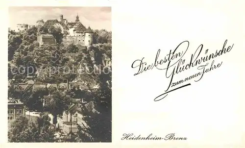 AK / Ansichtskarte Heidenheim Brenz Schloss Hellenstein Neujahrswuensche Kat. Heidenheim an der Brenz