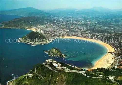 AK / Ansichtskarte San Sebastian Guipuzcoa Monte Igueldo Costa vista aerea