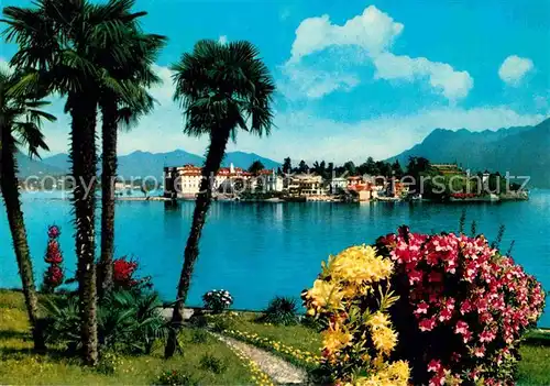 AK / Ansichtskarte Isola Bella da Stresa Uferpromenade Blick zur Insel Kat. Lago Maggiore