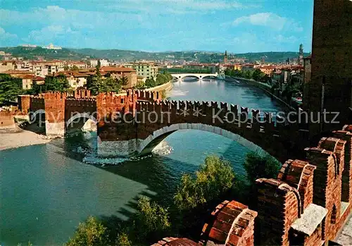 AK / Ansichtskarte Verona Veneto Ponte Scaligero e panorama Bruecke Kat. Verona