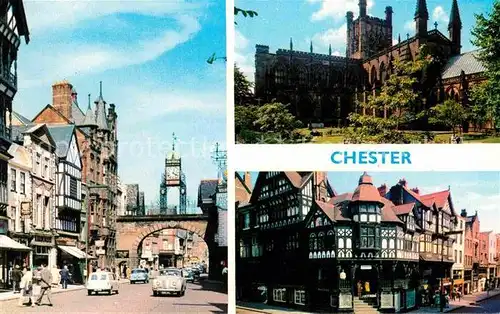 AK / Ansichtskarte Chester Cheshire Eastgate Street Cathedral The Cross