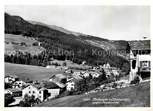 AK / Ansichtskarte Churwalden Dorfblick mit Pradaschier Kat. Churwalden